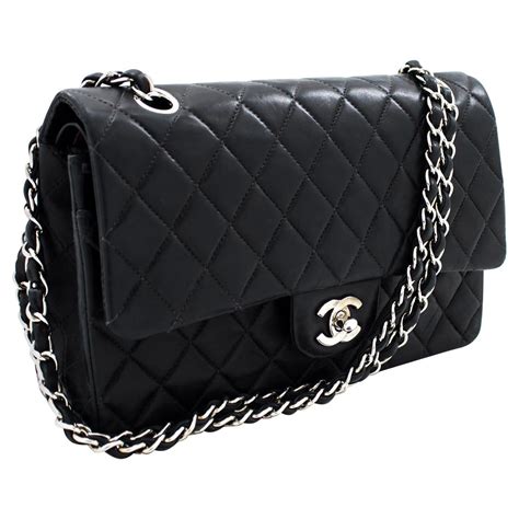 chanel bag black and silver|metallic silver chanel bag.